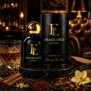 Inspired By Blazing Mr Sam fragrance by Fragrance Locker featuring tobacco, saffron and warm spices in a long-lasting masculine perfume.