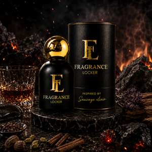 Inspired By Sauvage Elixir fragrance by Fragrance Locker featuring cinnamon, lavender and sandalwood in a long-lasting masculine perfume.