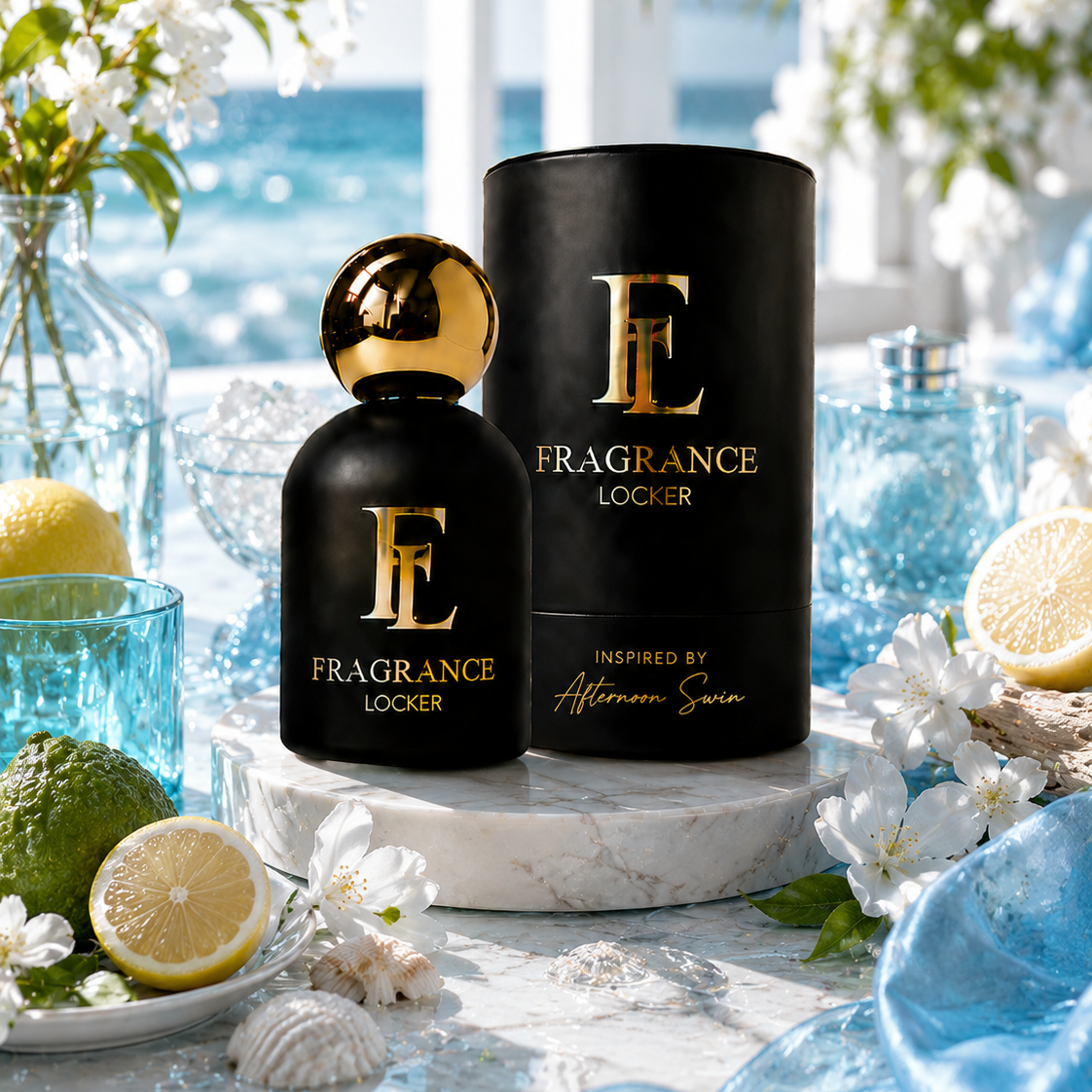 Afternoon Swim alternative by Fragrance Locker with citrus, marine and sandalwood notes in a luxurious aquatic fragrance.