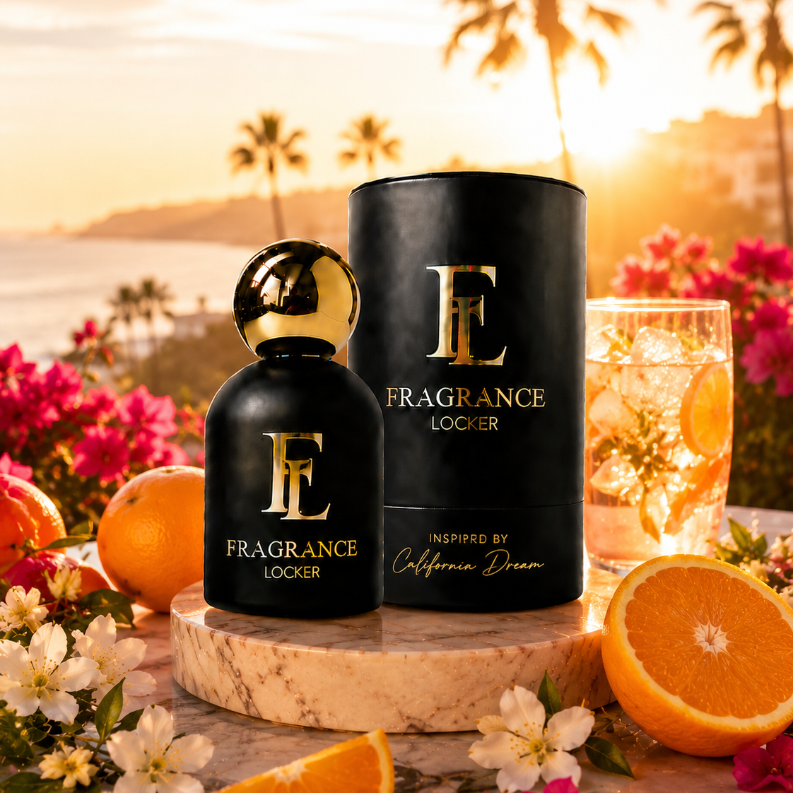 Inspired By California Dream fragrance by Fragrance Locker featuring mandarin, orange blossom and soft musk in a long-lasting unisex perfume.