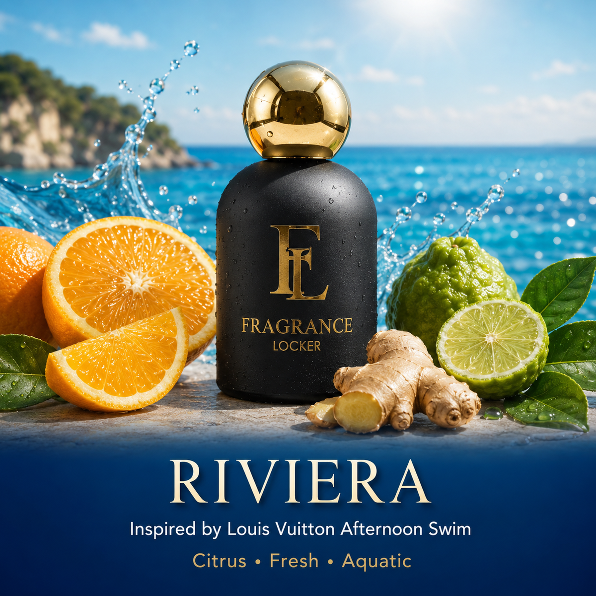 Inspired by Afternoon Swim – Riviera Citrus · Aquatic · Woody — Unisex Parfum 50ml