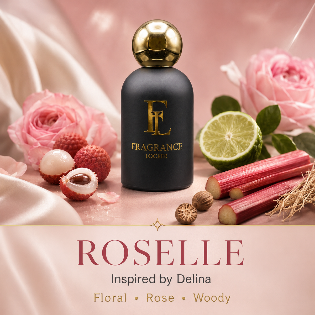 Inspired by Delina – Roselle Floral · Fruity · Woody — Women's Parfum 50ml