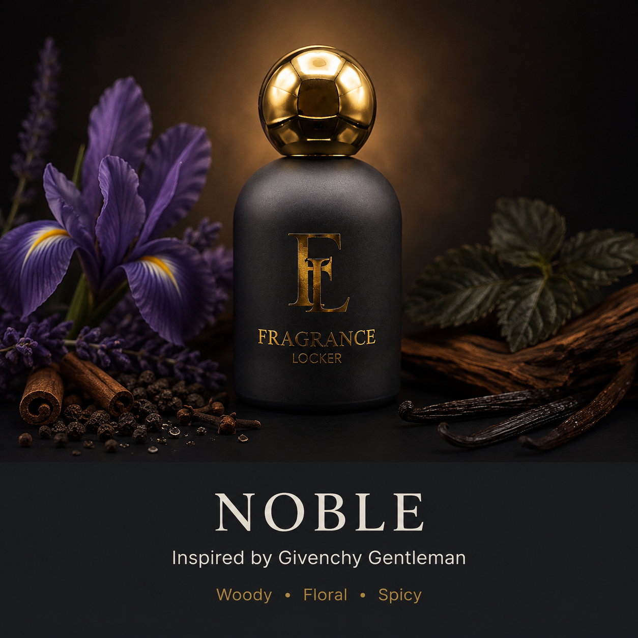 Inspired by Gentleman – Noble Woody · Aromatic · Powdery — Men's Parfum 50ml