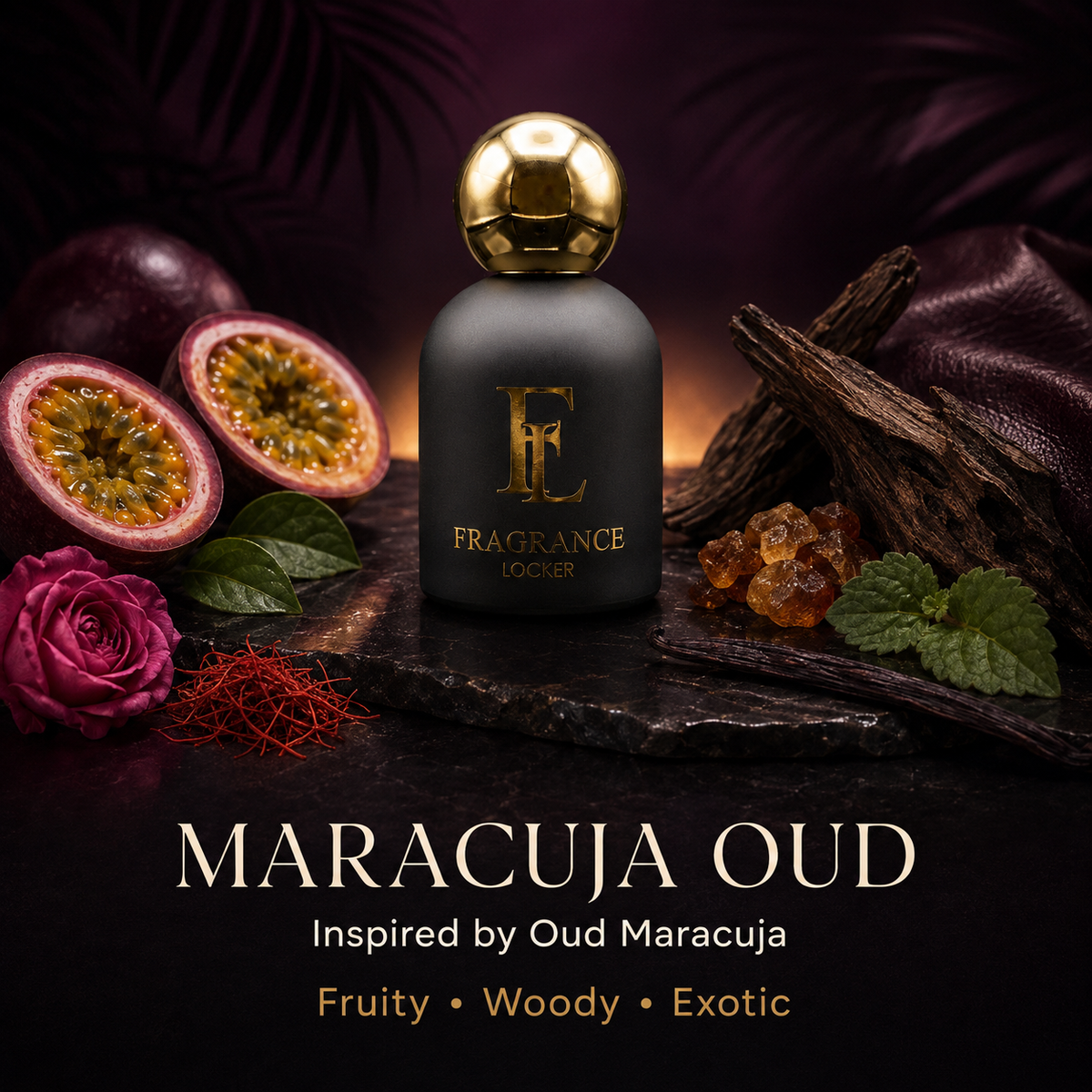 Inspired by Oud Maracuja – Maracuja Oud Fruity · Oud · Amber — Unisex Parfum 50ml