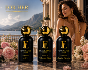 The Feminine Elegance Collection by Fragrance Locker featuring Inspired By Libre, Delina La Rosée and Aventus For Her in a luxury women's fragrance bundle.