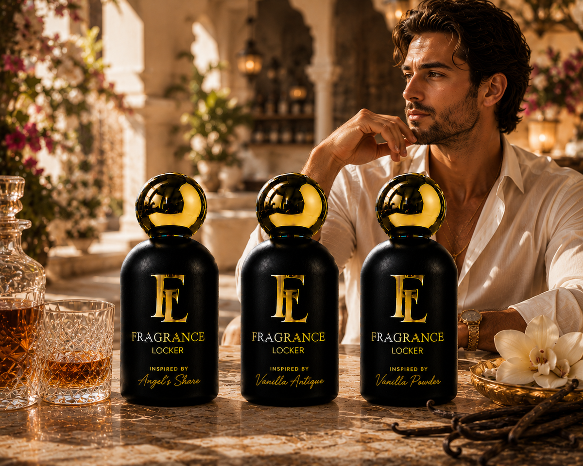 The Sweet Addiction Collection by Fragrance Locker featuring Inspired By Angel's Share, Vanilla Antique and Vanilla Powder in a luxury vanilla fragrance bundle.